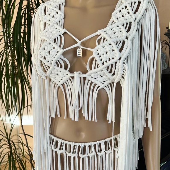 burning man, Macrame fringe top Hand-braided great for burning man - Picture 4 of 7